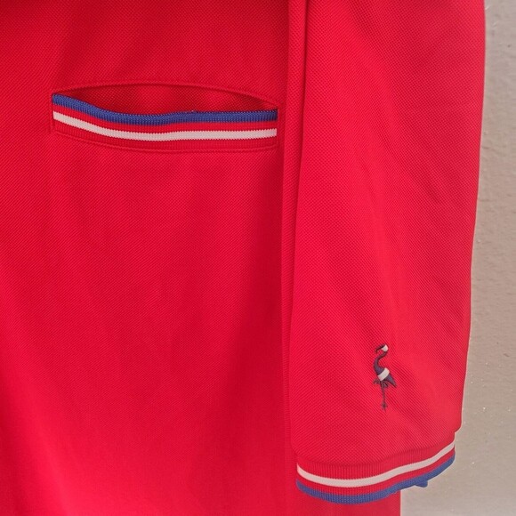 TailorByrd Golf Polo Shirt XXL Quarter Zip Flamingo Logo Sleeve Polyester - Picture 4 of 12